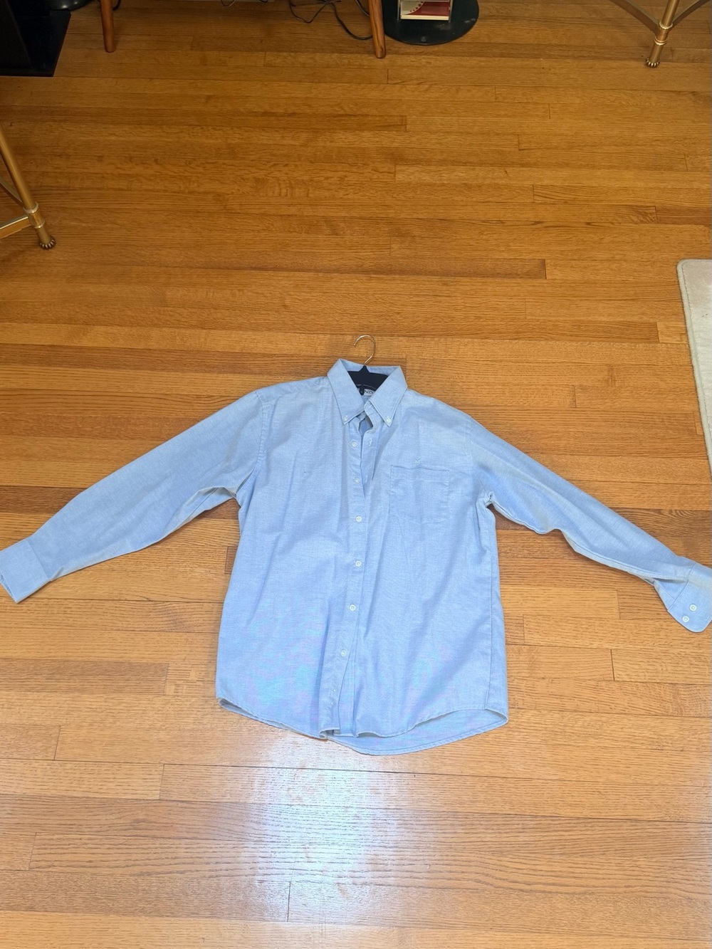 Men's Light Blue Dress Shirt with Chest Pocket